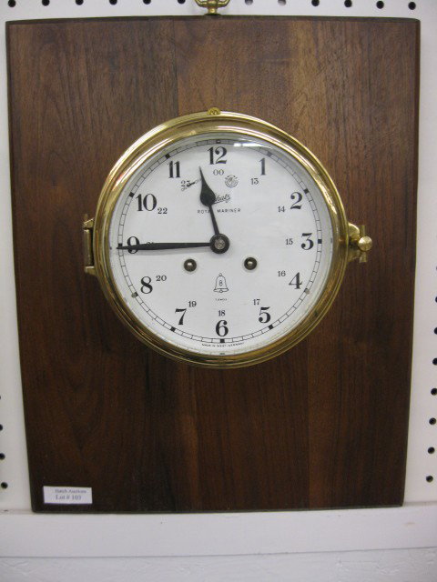 Shatz Royal Mariner Ships Clock, wall mount, 8 day: wall mount, 8 day, with chimes, working.
