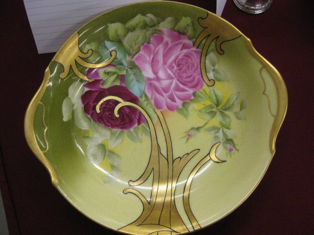 T & V Limoges Handpainted Porcelain Box, artist si: Box, artist signed, 7-1/2", excellent