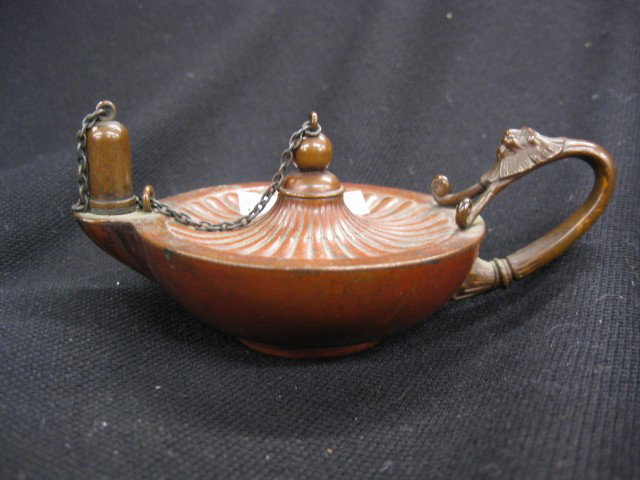 Gorham Copper Cigar Lighter, genie lamp style, : genie lamp style, circa 1880, #Y-65, 3" diameter. GORHAM HISTORY The origins of Gorham are in 1831 when the firm of Jabez Gorham was joined by Henry L. Webster in the Gorham & Webster. In its history 