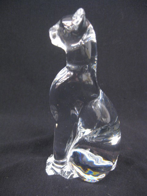 Baccarat Crystal Figurine of a Cat, 6" tall, signe: 6" tall, signed, excellent.