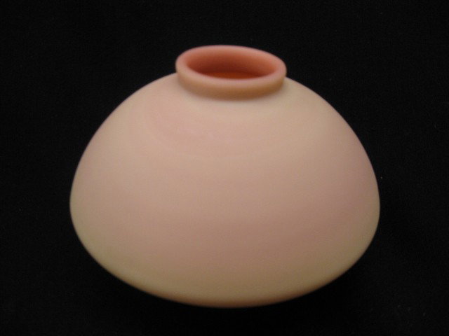 Burmese Art Glass Vase, Webb or Mt. Washington, 5 : Webb or Mt. Washington, 5 1/2" diameter, 3" tall, excellent.