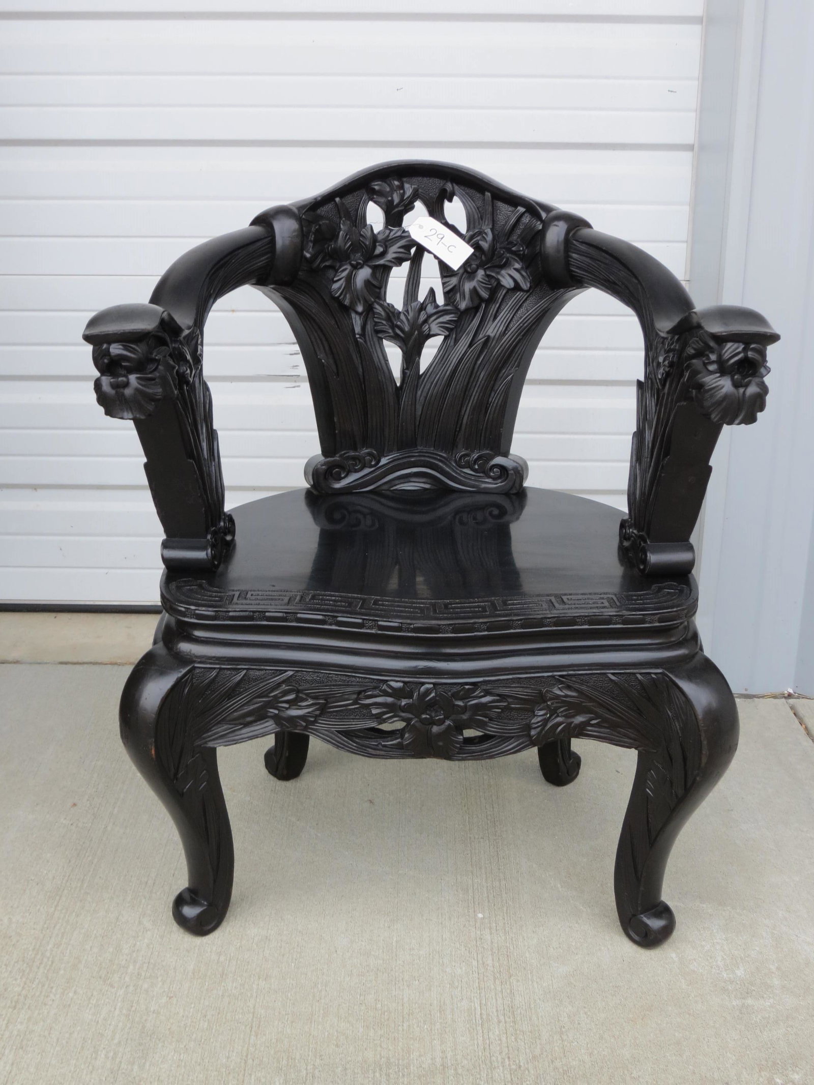Japanese Carved Arm Chair, deeply carved (1 of 4)