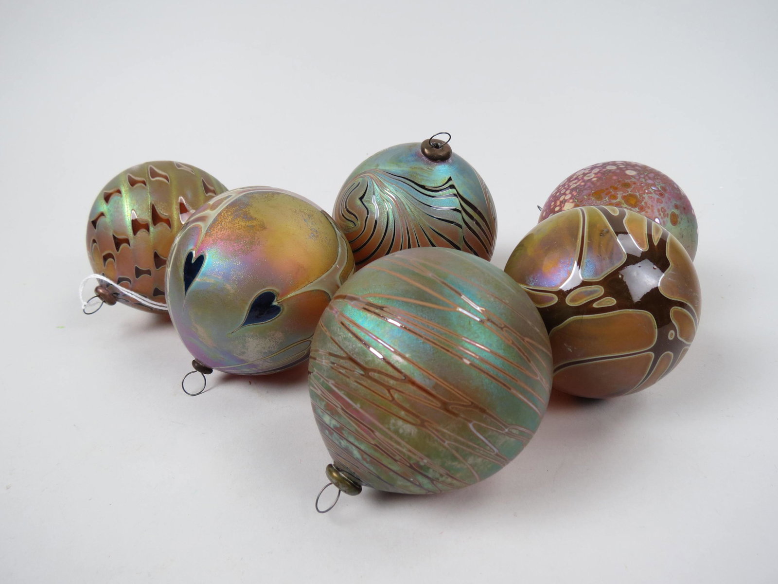 6 Zweifel Art Glass Christmas Ornament Balls, (1 of 6)
