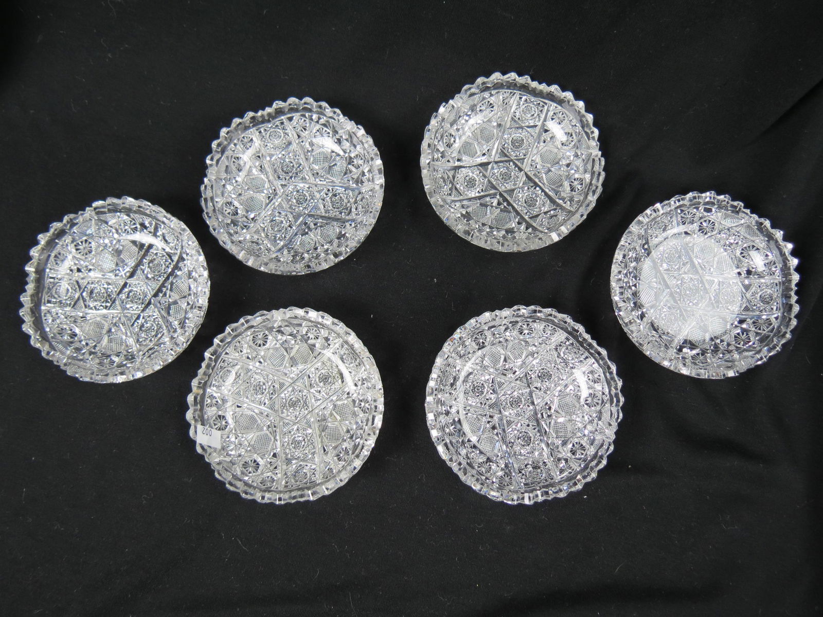 6 Cut Glass Ice Cream Bowls, (1 of 5)