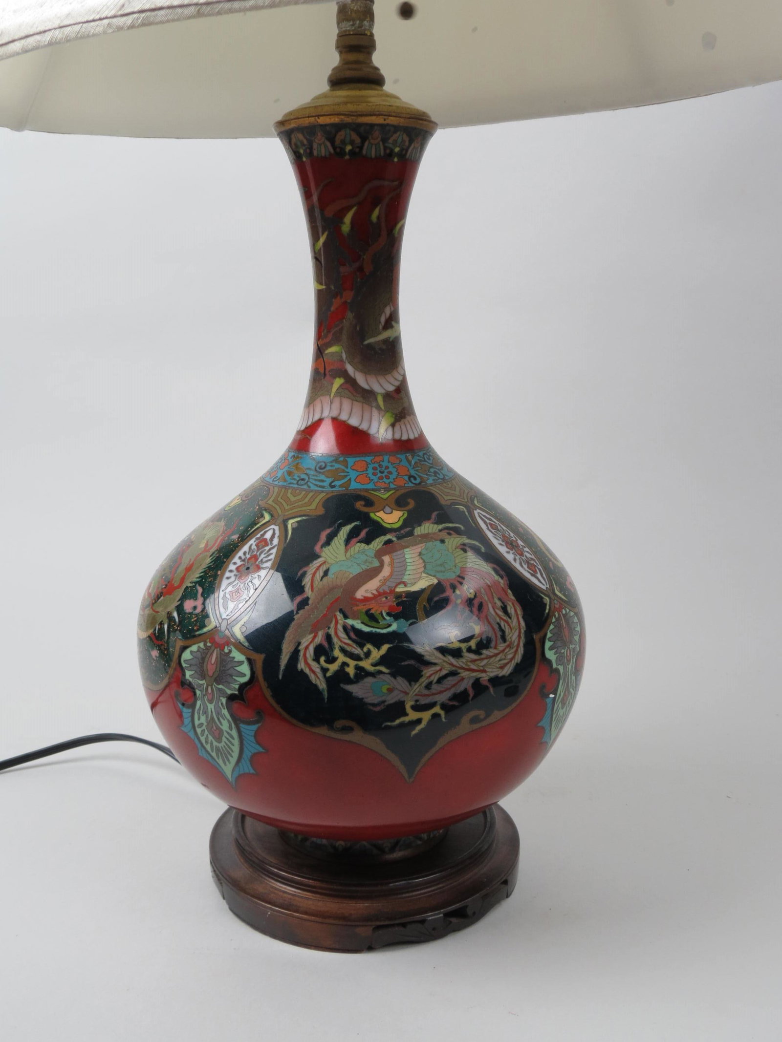 Early Japanese Cloisonne Lamp, (1 of 6)