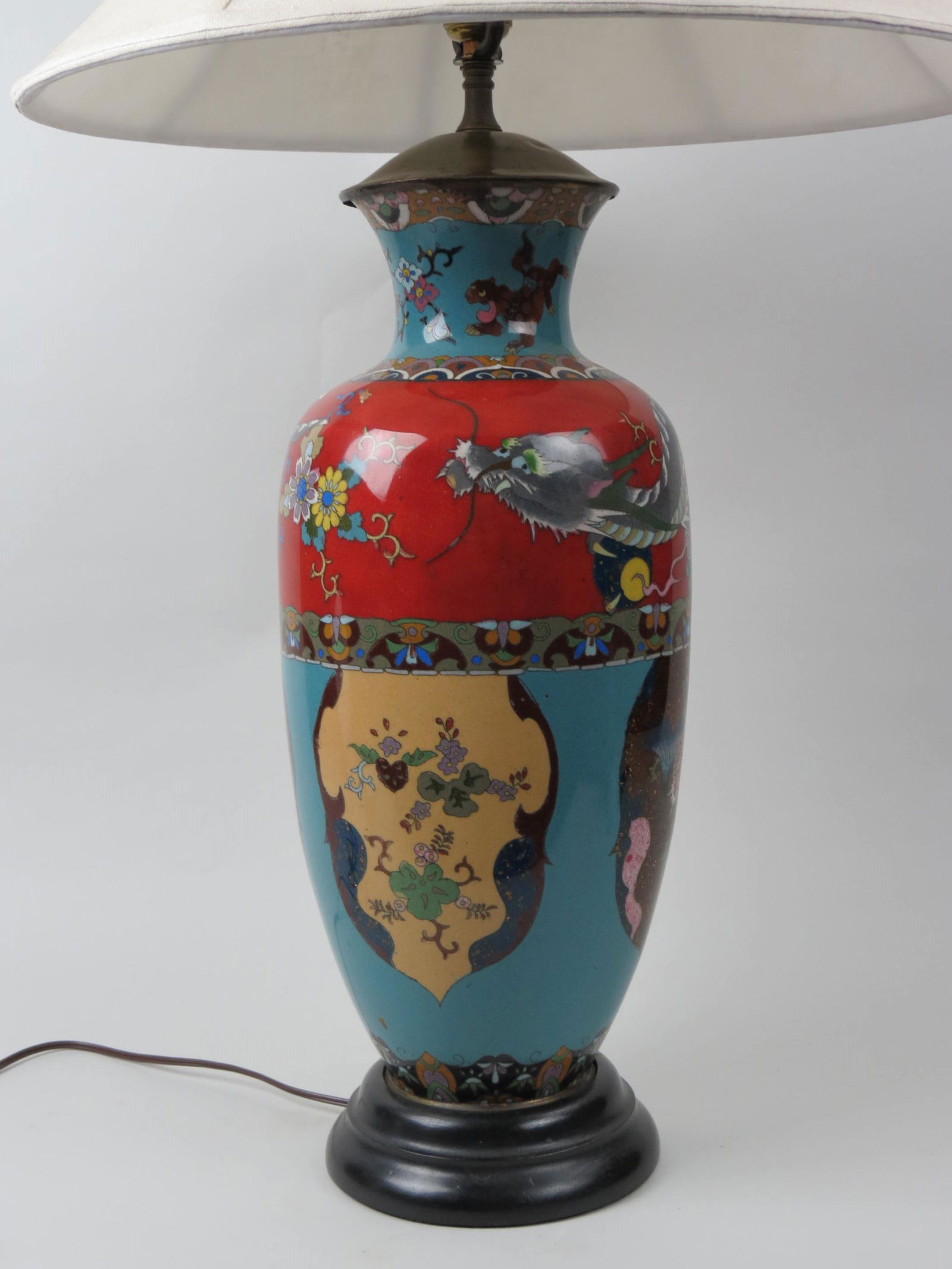 Japanese Cloisonne Lamp, (1 of 5)