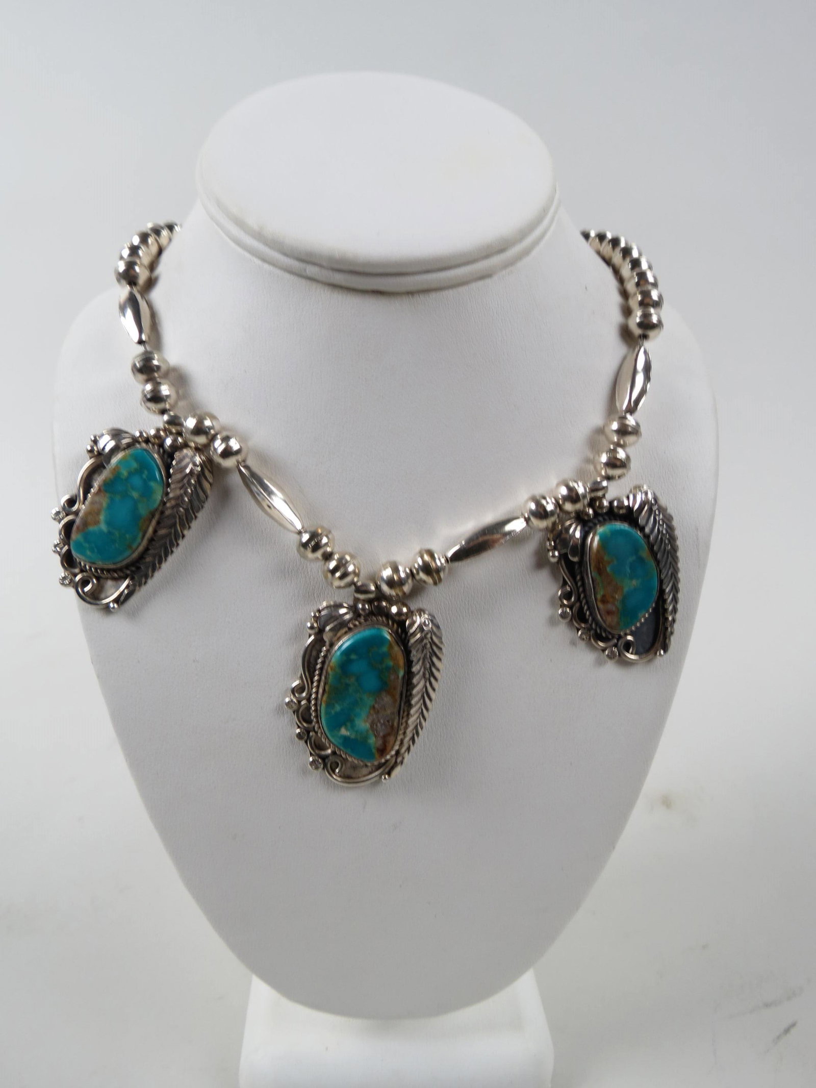 Navajo Turquoise & Sterling Necklace, (1 of 6)