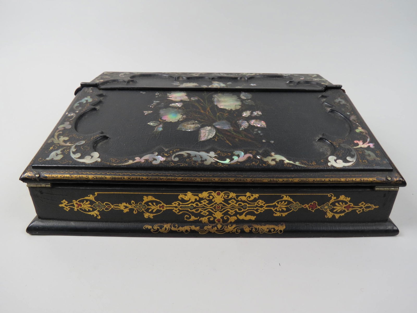 19th Century Paper Mache Lap Desk, (1 of 5)
