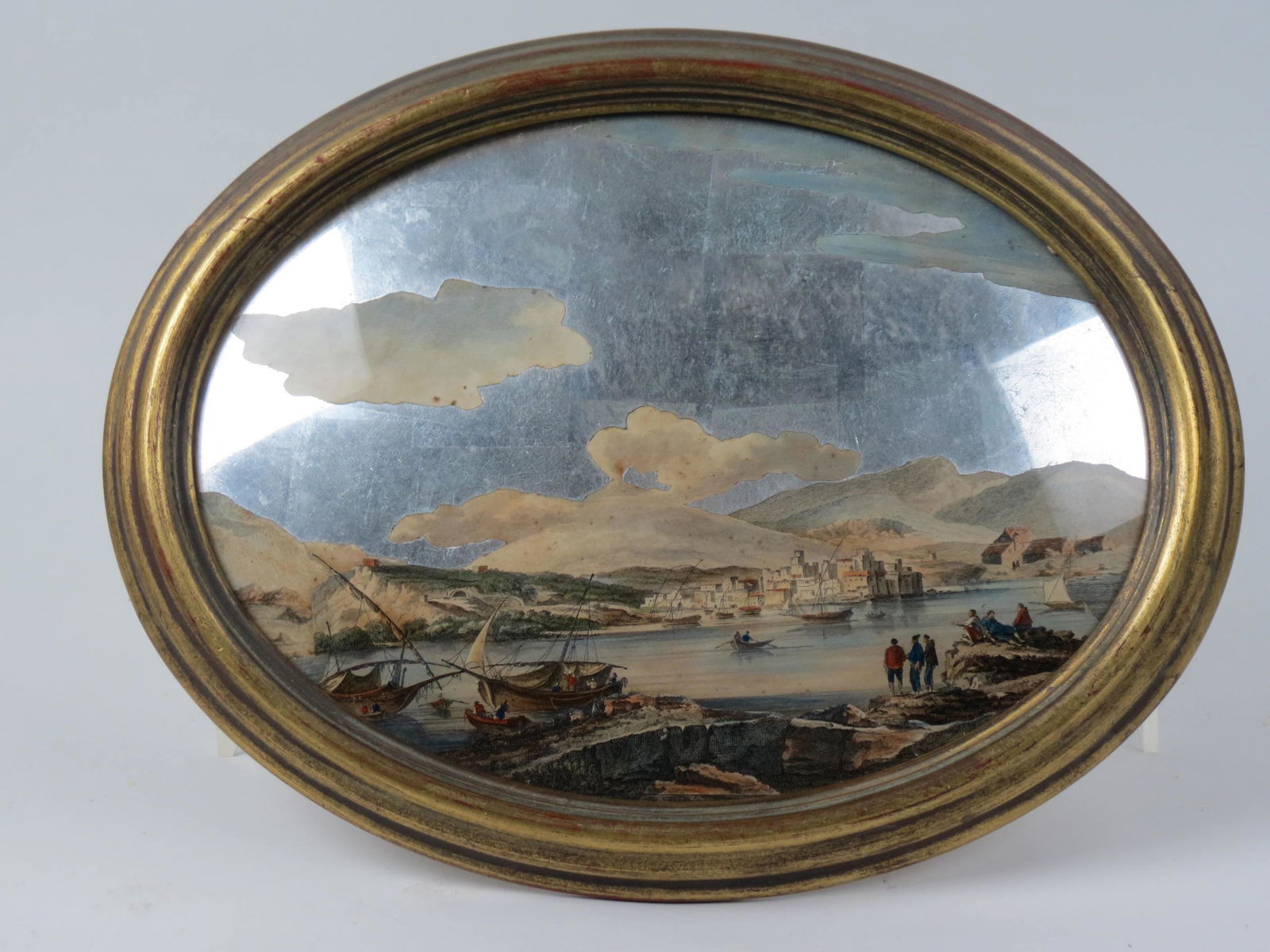 19th Century Reverse Print on Glass of Port, (1 of 5)