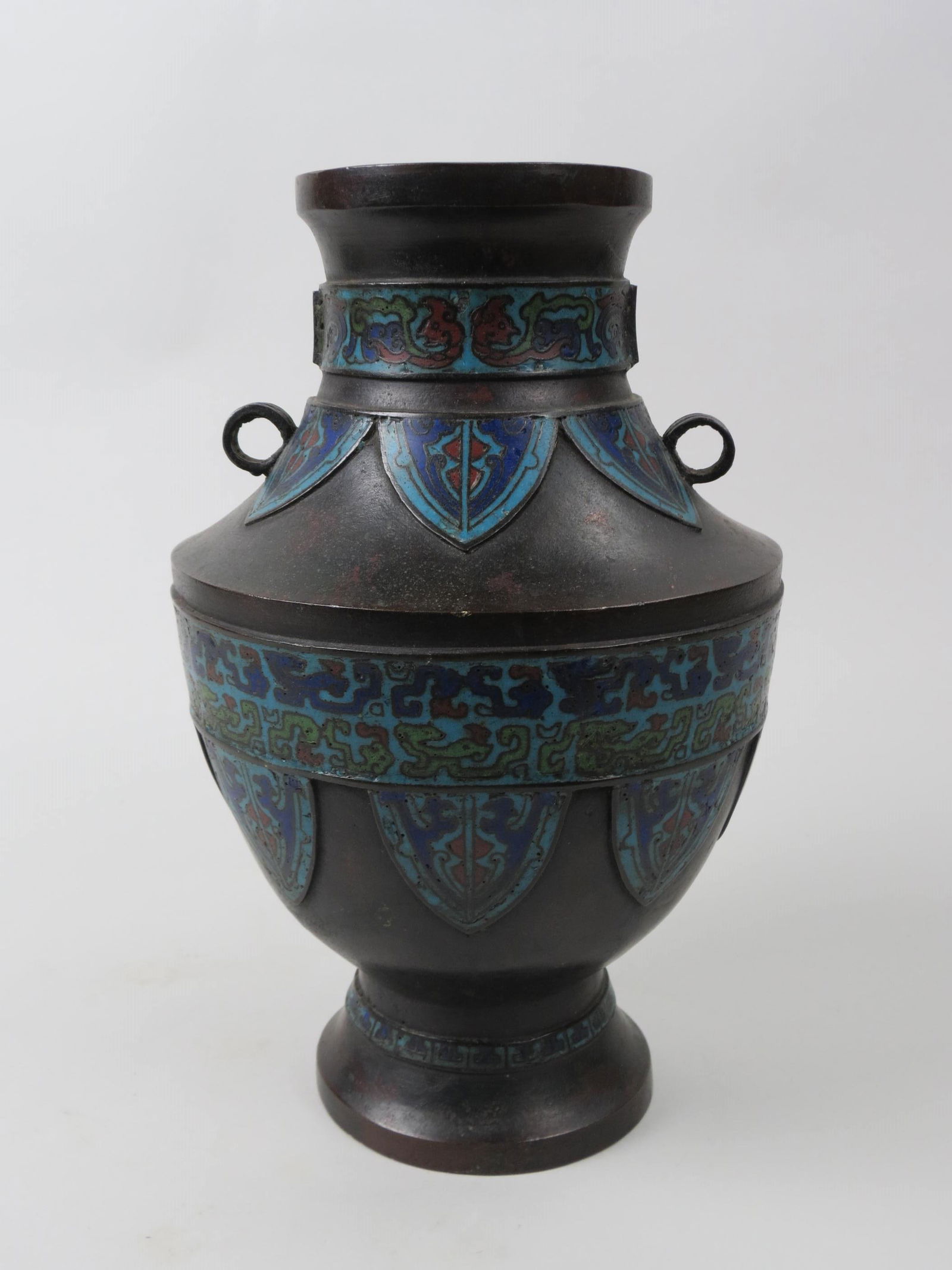 Japanese Champleve Bronze Vase, (1 of 8)