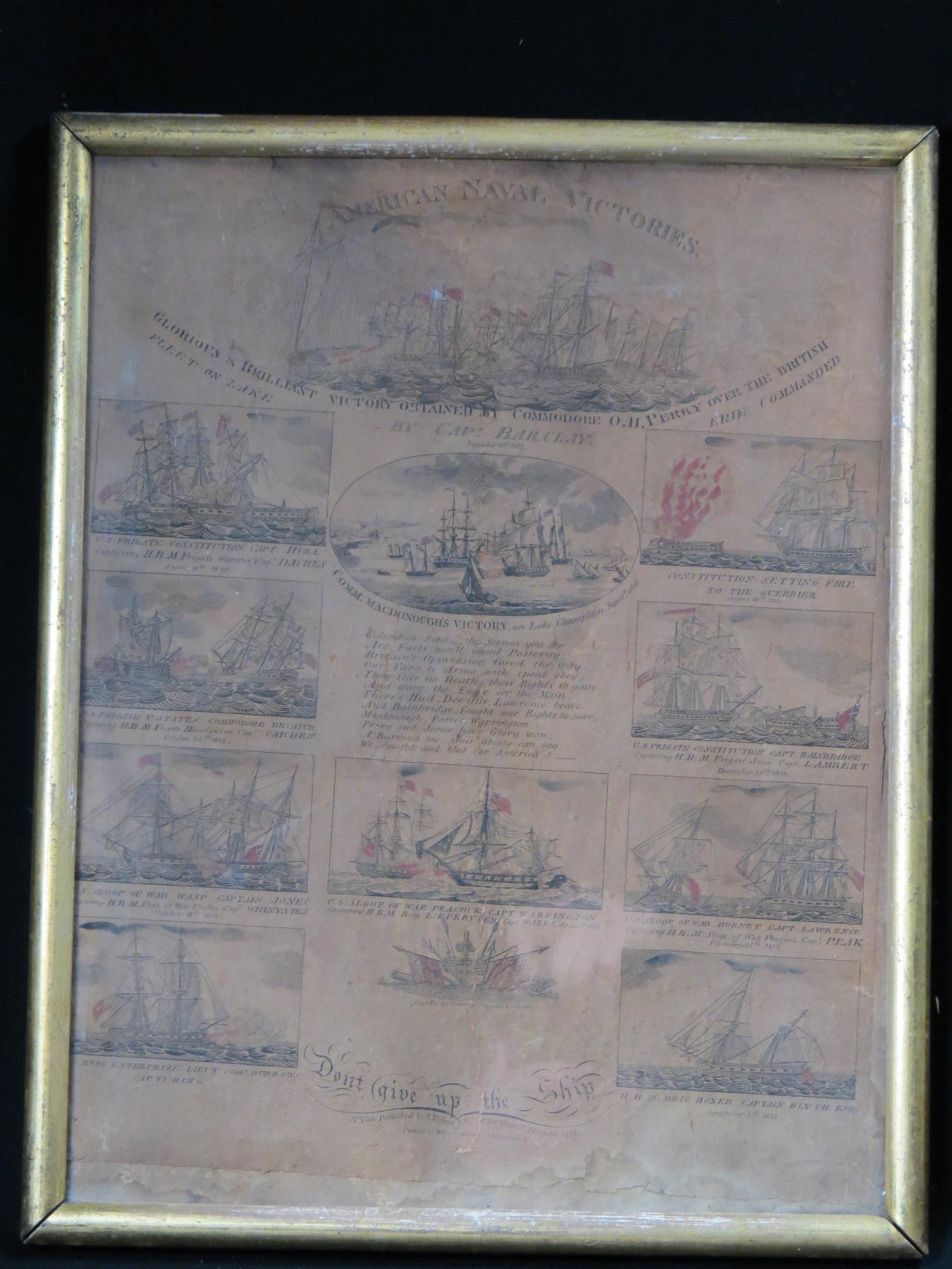 1813 Lithograph "American Naval Victories", (1 of 6)