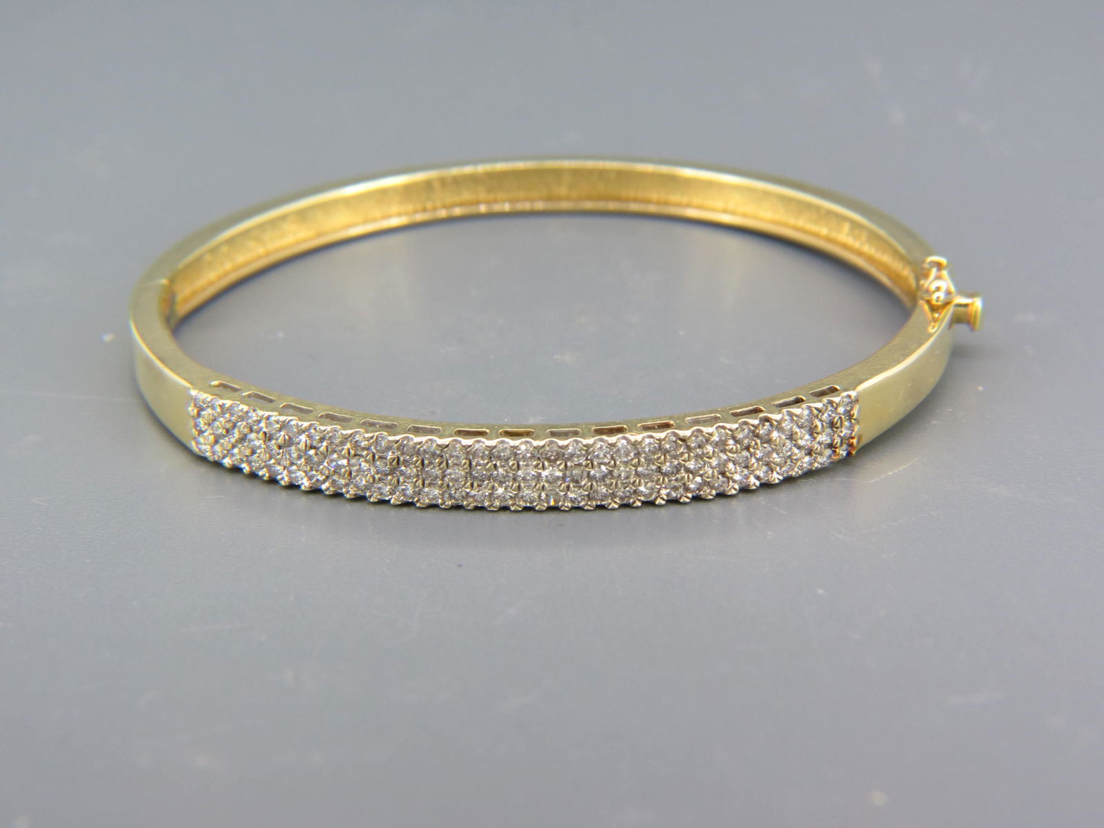 Diamond 14K Gold Bangle Bracelet, (1 of 6)