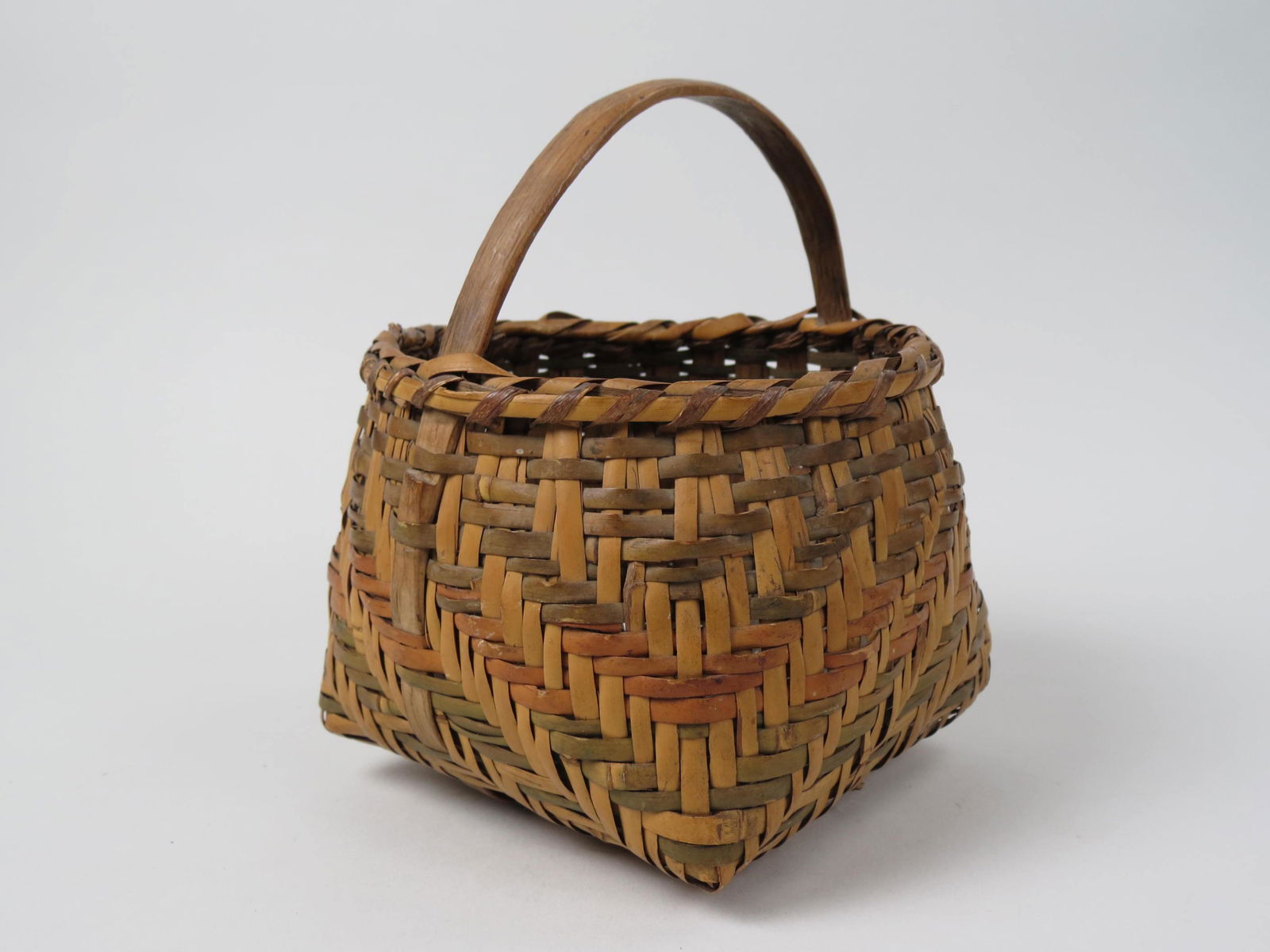 Early Cherokee Indian River Cane Basket, (1 of 4)