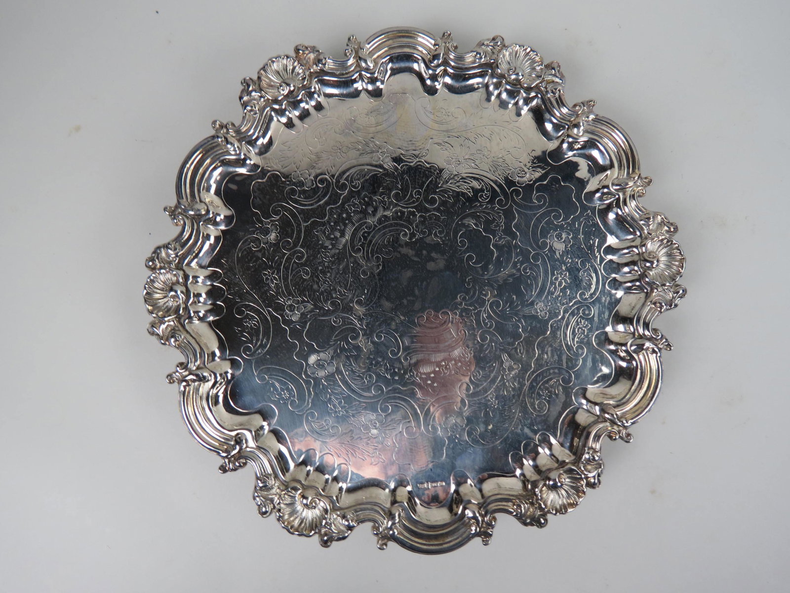 Silverplate Footed Salver Tray, (1 of 4)