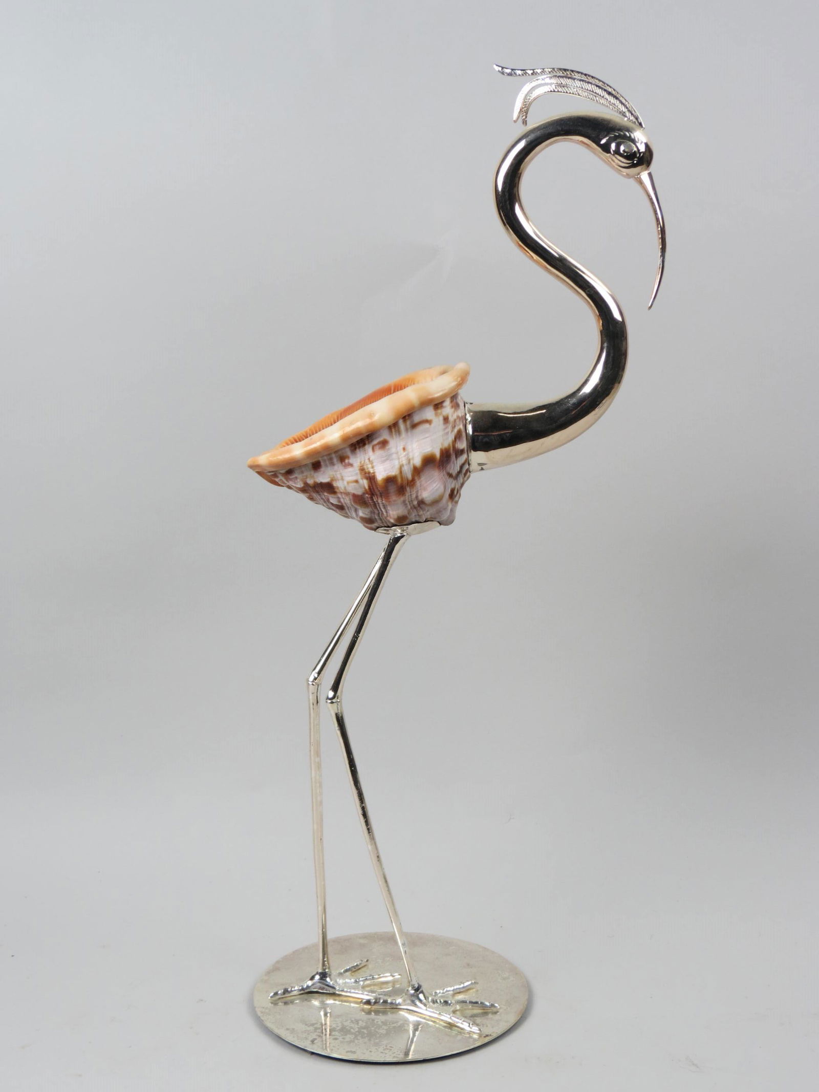 Gabriella Binazzi Italian Silverplate & Shell Flamingo, (1 of 6)