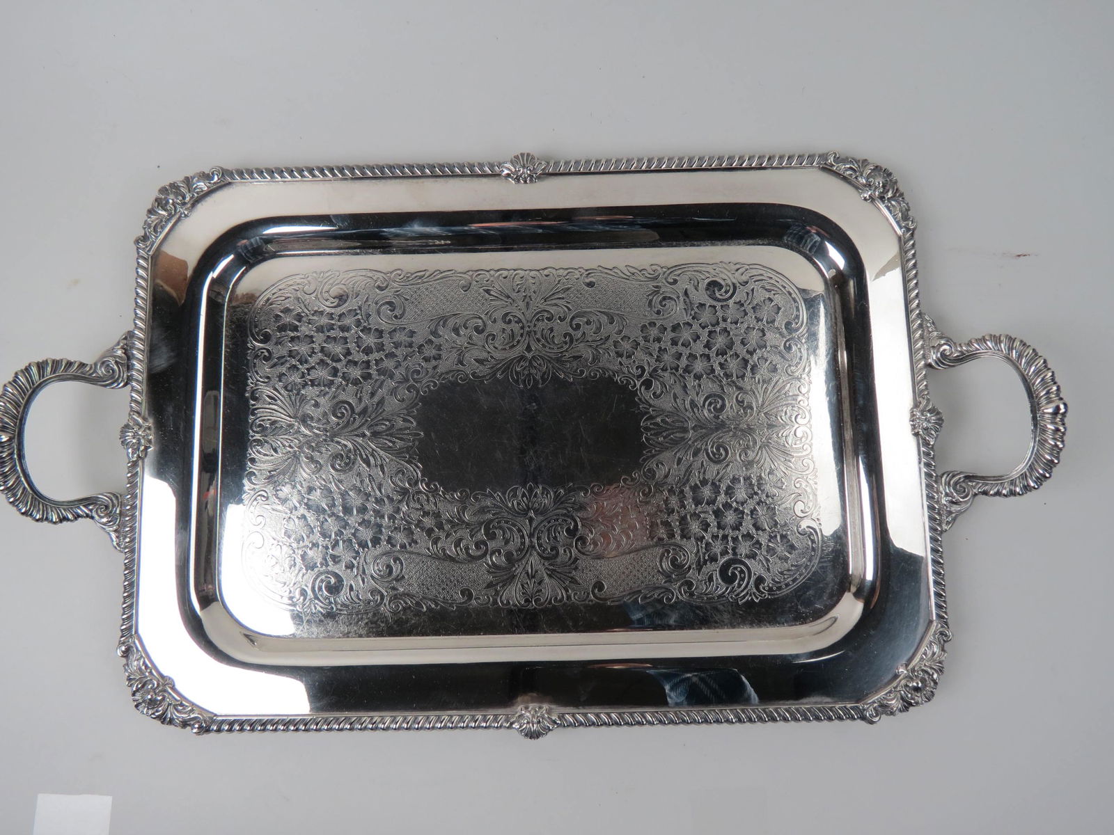 Large Silverplate Tray, (1 of 4)