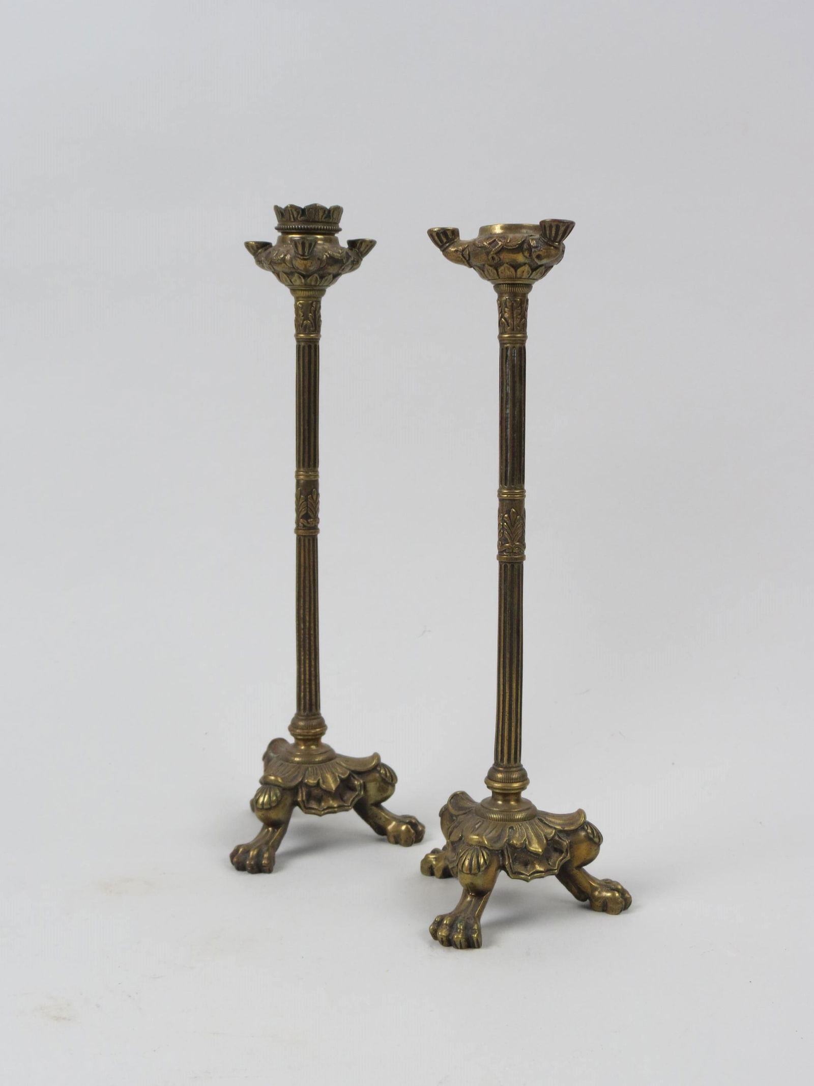 Pair of French Empire Bronze Candlesticks, (1 of 5)