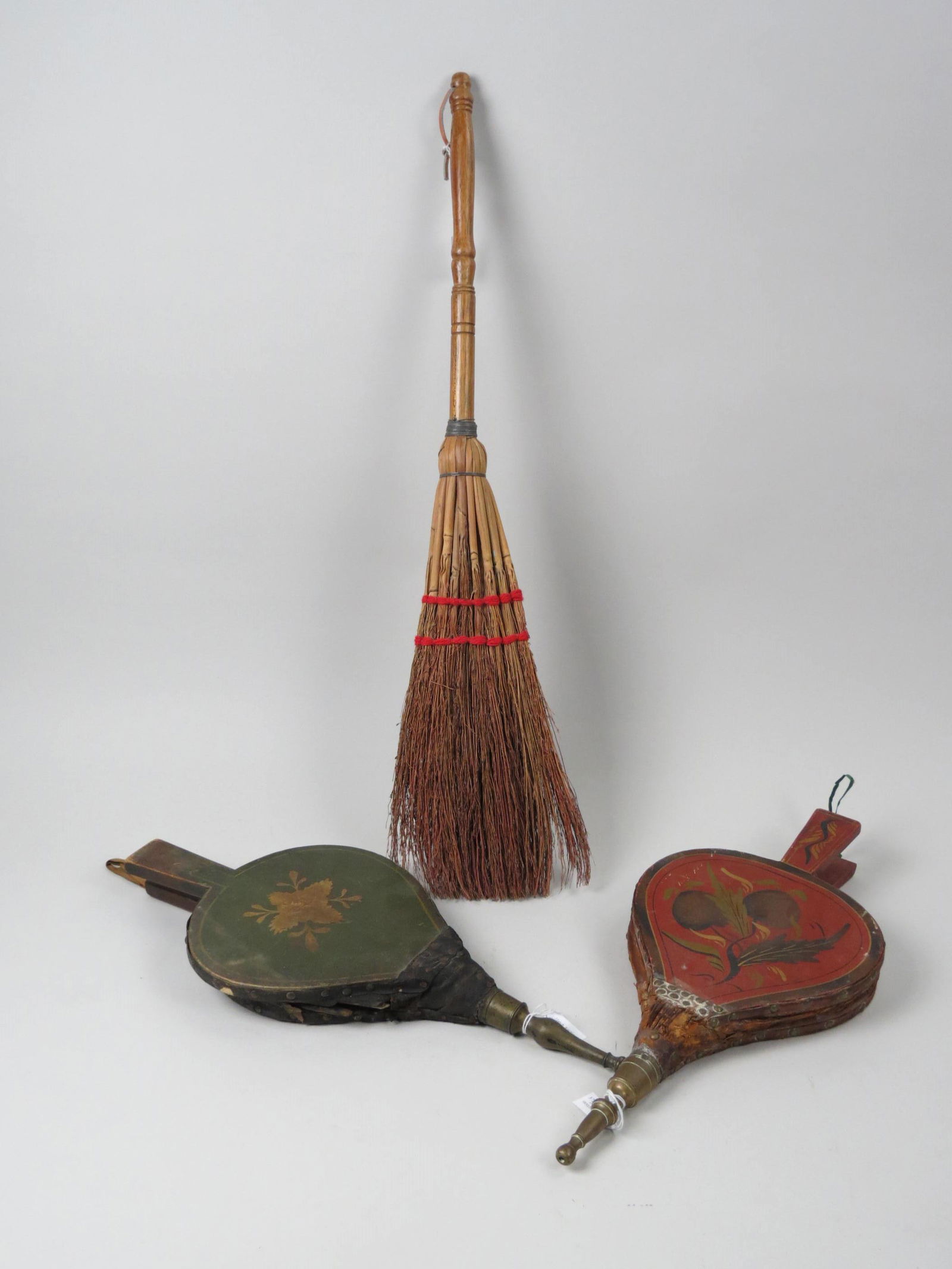 2 Antique Hand Painted Fireplace Bellows, (1 of 3)