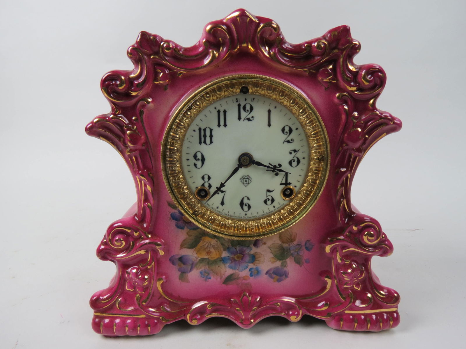 Ansonia China Cased Clock, (1 of 6)