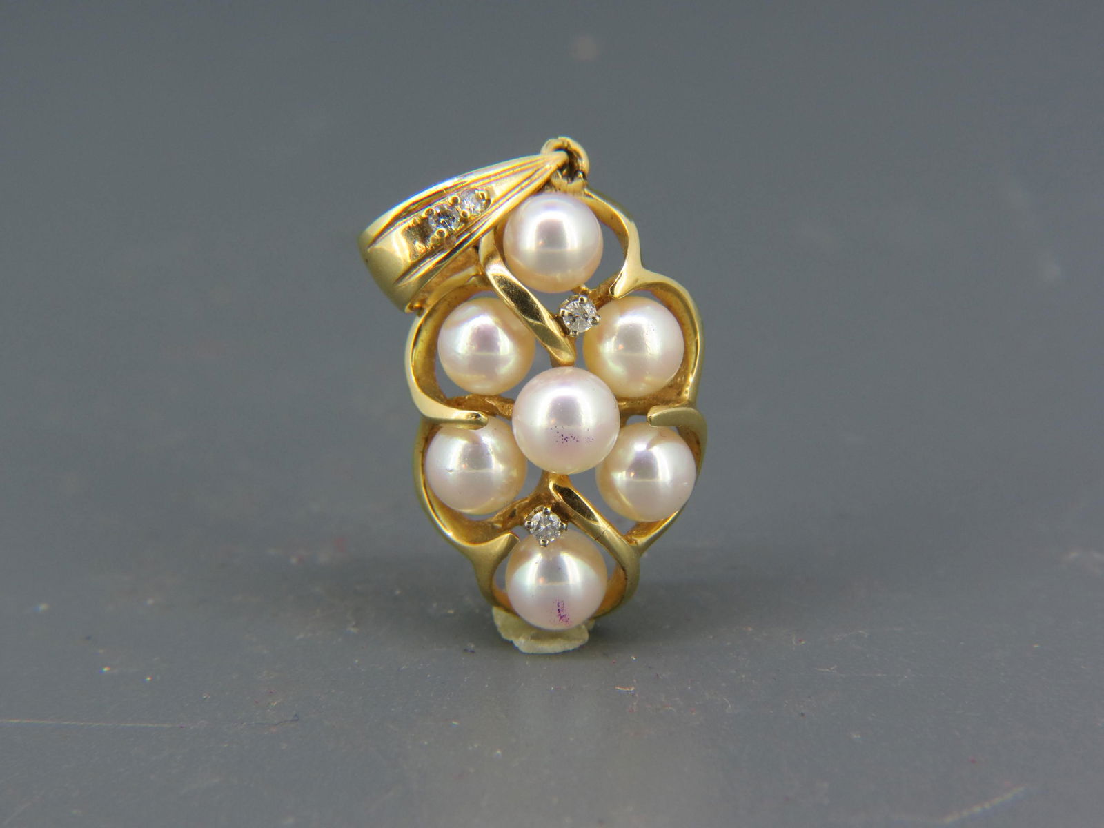 Pearl, Diamond & 14K Gold Pendant or Enhancer, (1 of 3)
