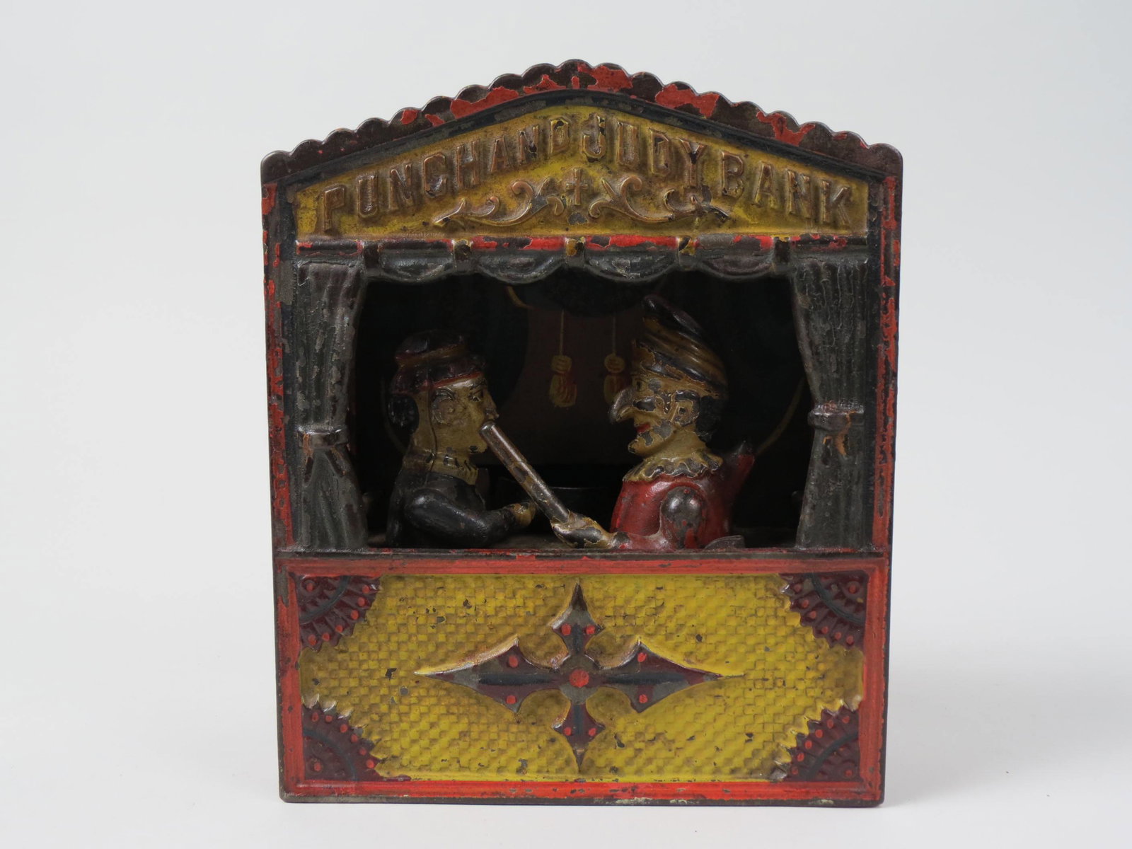 Antique Cast Iron Mechanical Bank Punch & Judy, (1 of 6)