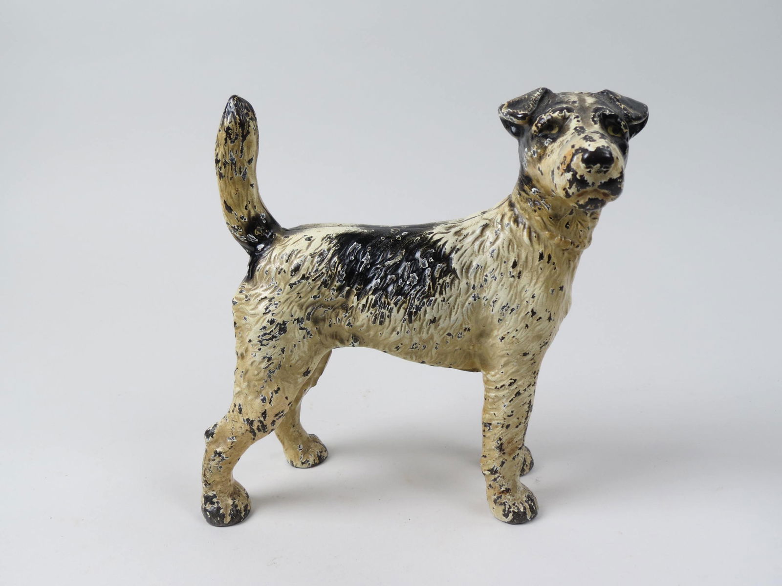 Antique Cast Iron Doorstop "Wire Hair Terrier",: 8 1/4", original paint.