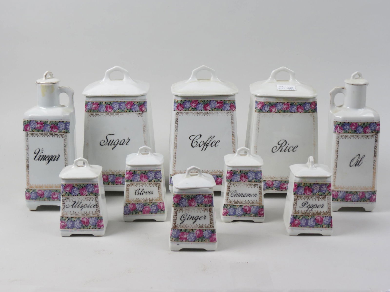 10 pc. Lusterware Cannister Set, Art Deco era, (1 of 4)