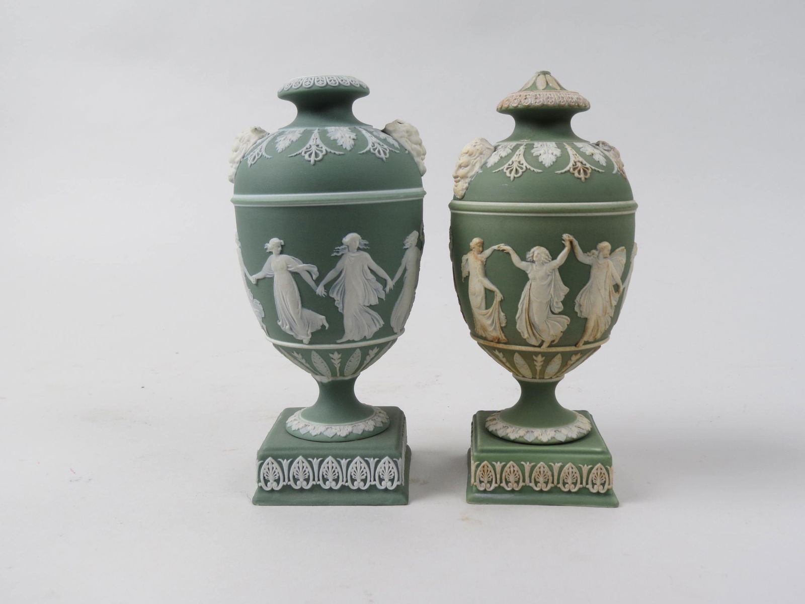 Pair of Wedgwood Jasperware Bolted Urns, (1 of 5)