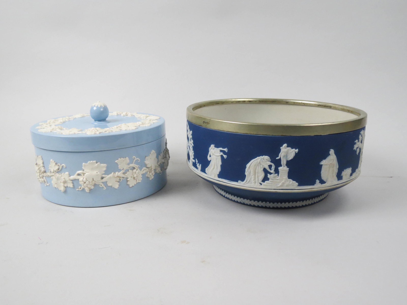 2 pcs. English Porcelain; Adams jasperware (1 of 8)