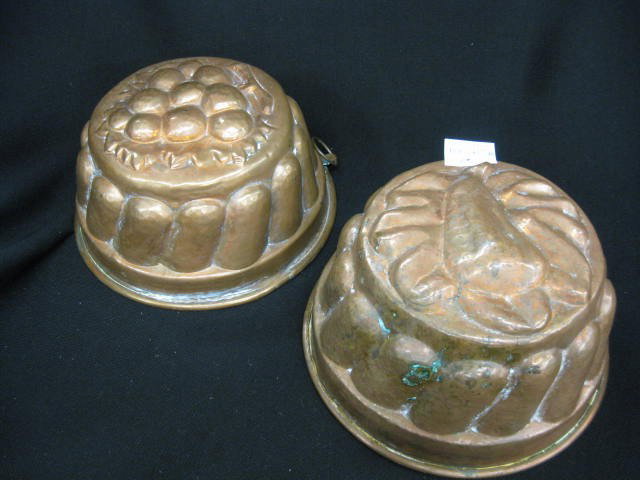 2 Antique Copper Food Molds,