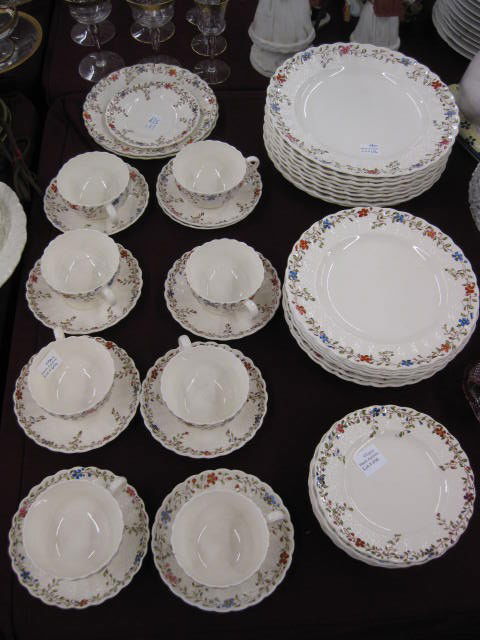 45 pcs. Copeland Spode "Wicker Dale" China,: service for 8 with extras.
