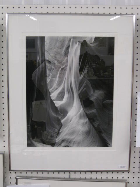 Bruce Barnbaum Photograph "Wall with Two: ridges, lower antelope canyon, signed & dated 1983, silver print, image area 19-1/2" x 15", see appraisal...Bruce Barnbaum of Granite Falls, WA entered photography as a hobbyist in the 1960s. After 40