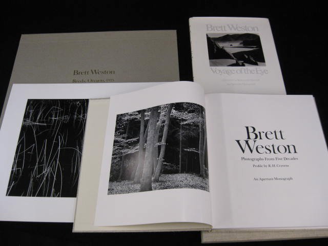 Brett Weston Photograph & Books,: "Reeds Oregon", silver gelatin, collector's edition "Photographs from Five Decades", an aperture monograph, with autographed edition of "Voyage of the Eye", ...About the Photographer In 1925, long bef