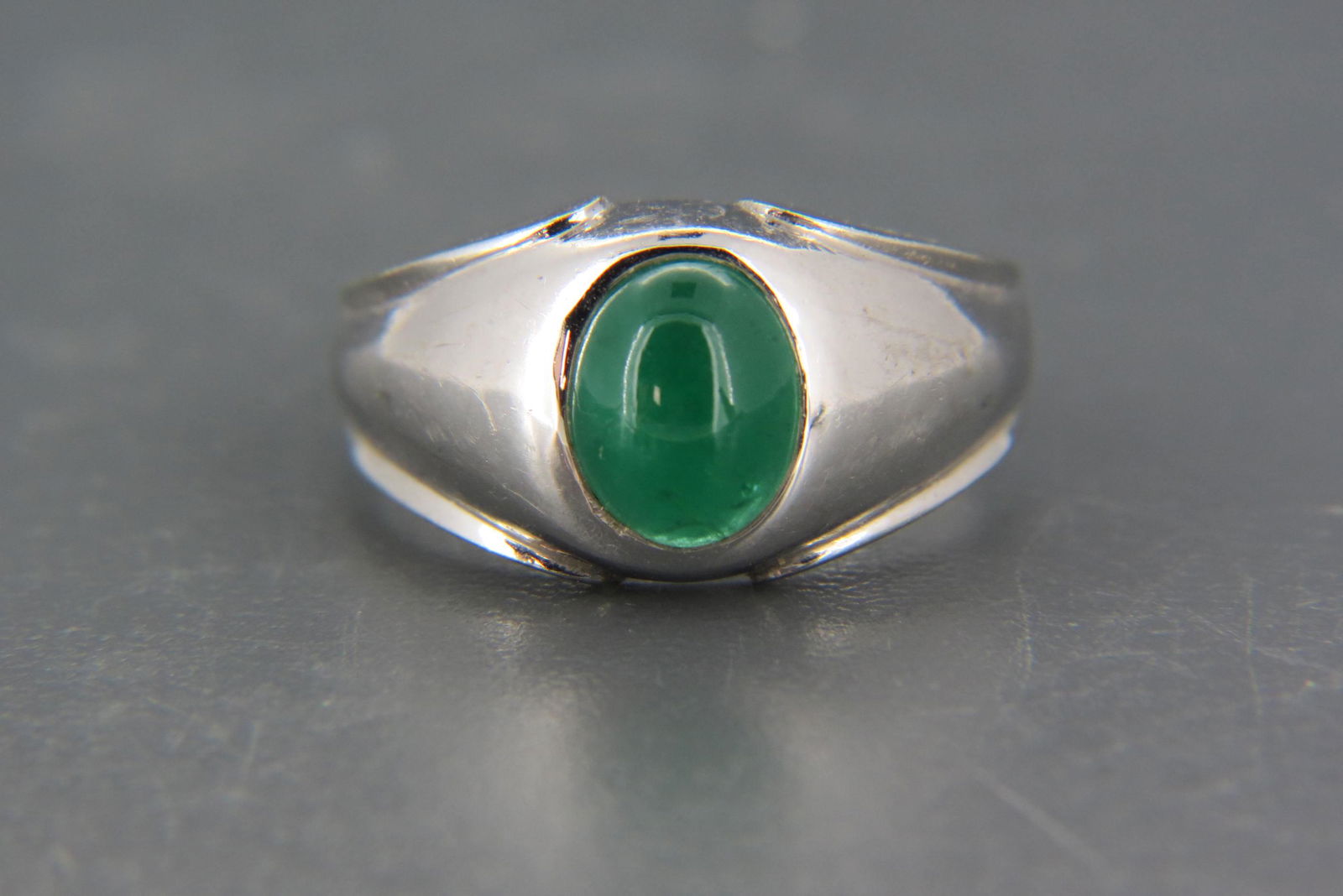Men's Emerald 14K Gold Ring, (1 of 7)