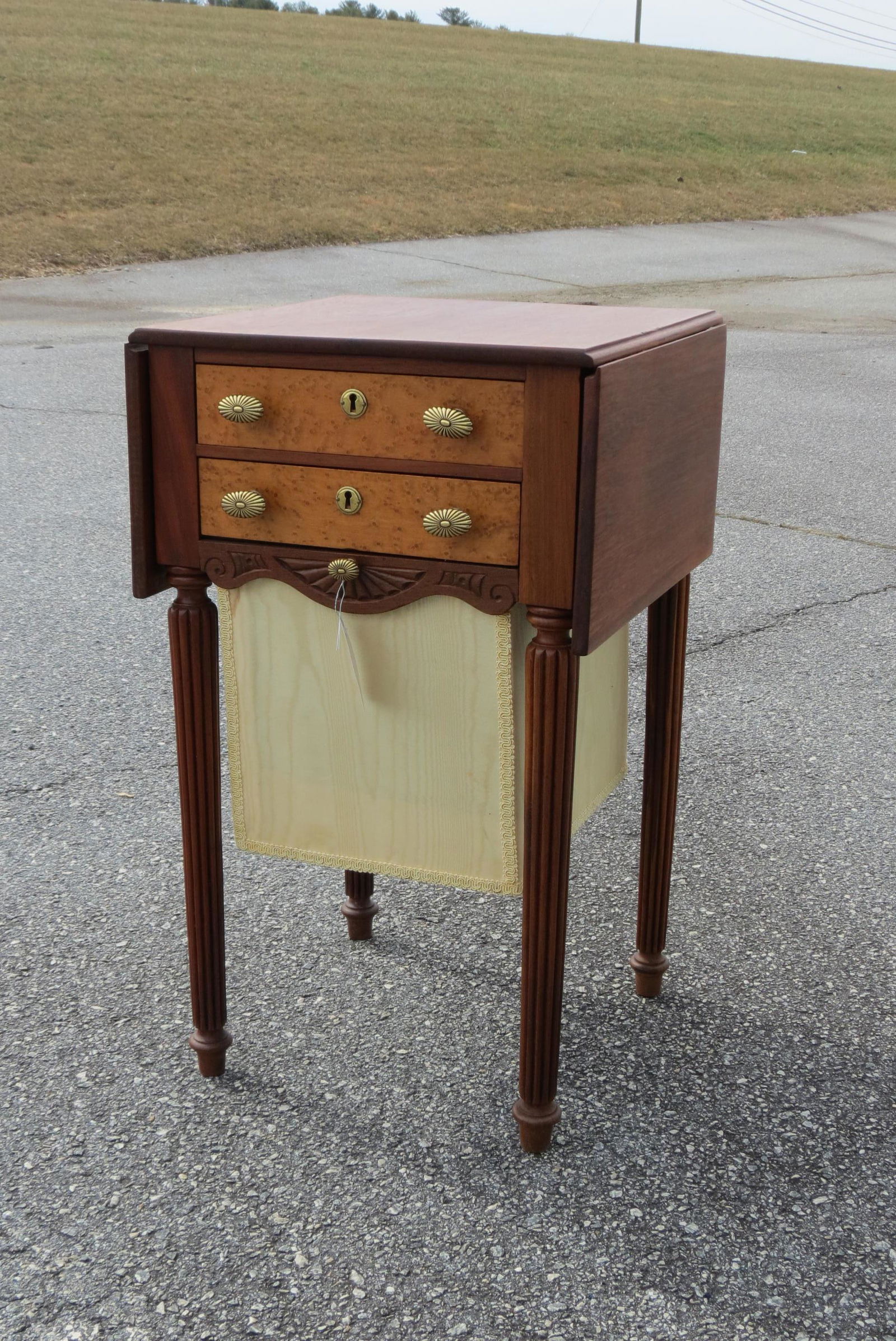 Federal Mahogany & Cherry Sewing Work Table, (1 of 5)