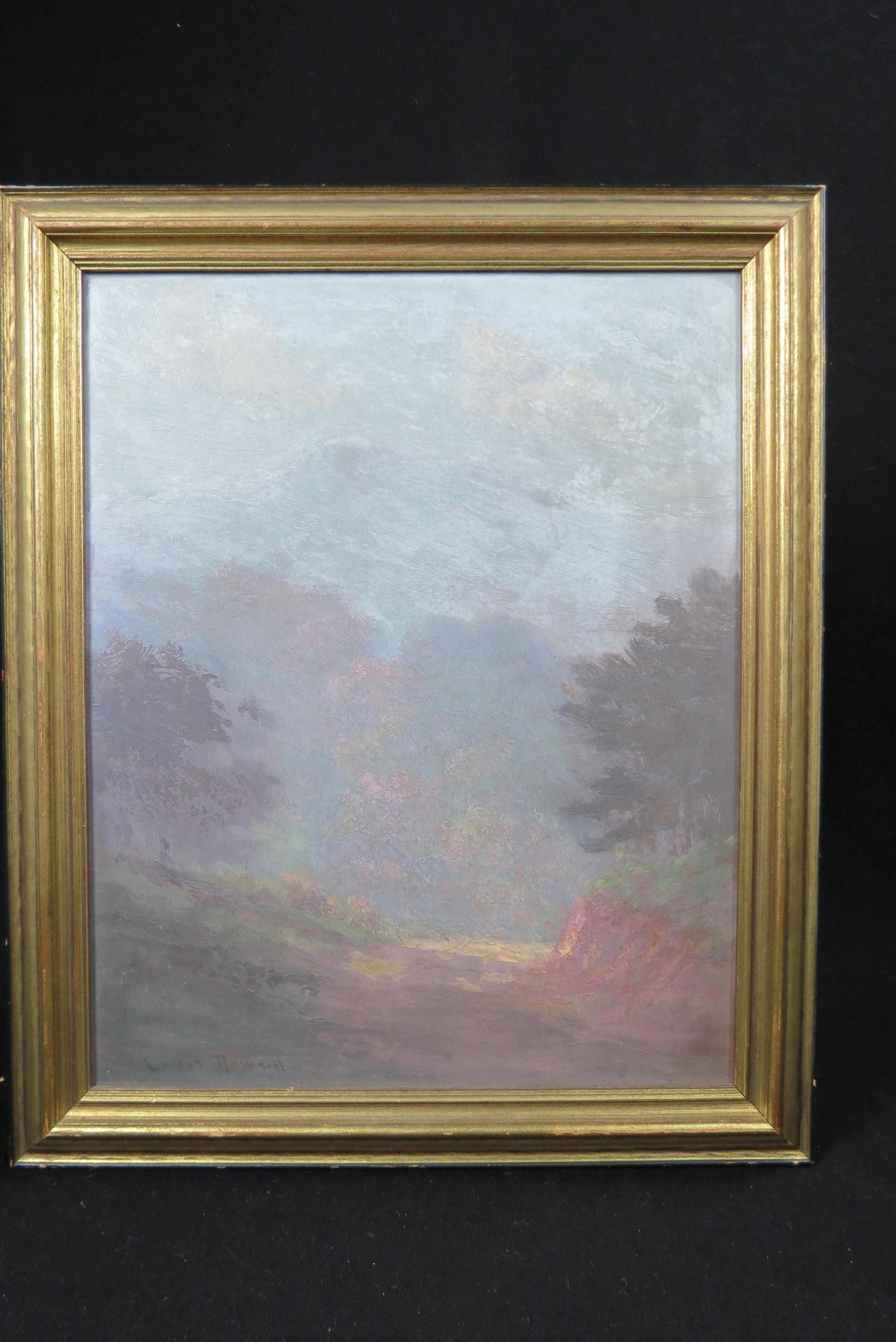 Louis Rowell, oil, Tryon, North Carolina,: landscape, ( Melrose Mountain?), on artist board, image area 12" X 15" plus mat and frame.............Biography from The Johnson CollectionNew Jersey native Louis Rowell spent the majority of his life