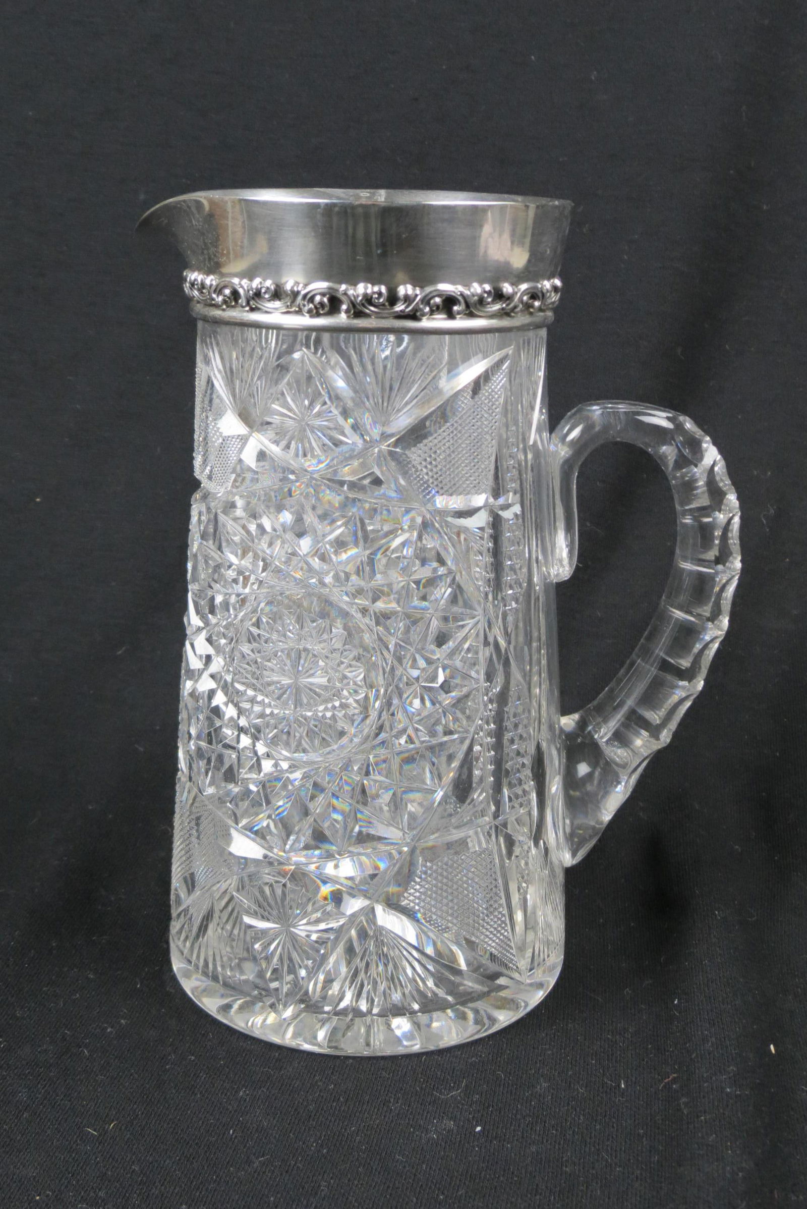 Sterling Silver & Cut Glass Pitcher or Tankard, (1 of 4)