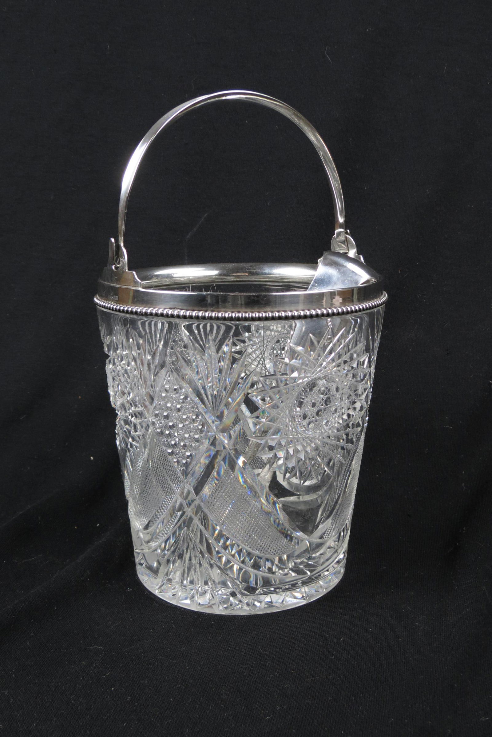 Sterling Silver & Cut Glass Ice Bucket, (1 of 10)