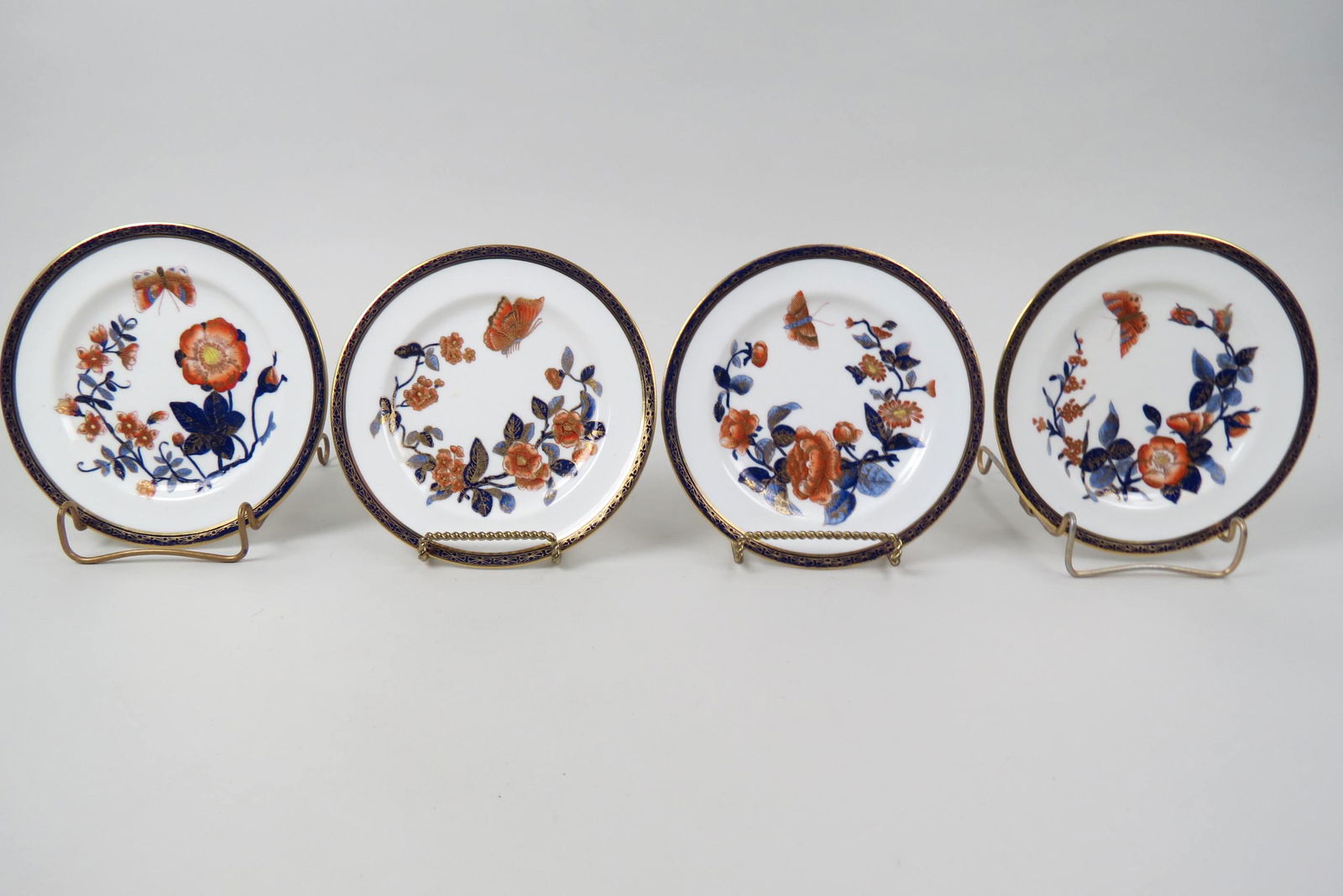 4 Royal Worcester Dessert Plates with Butterflies, (1 of 5)