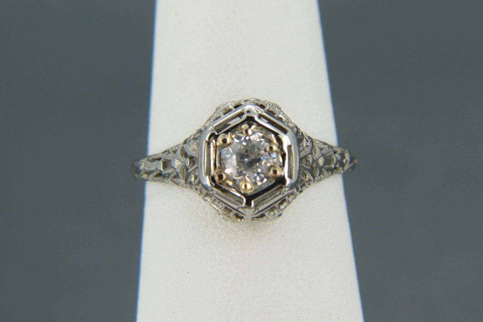 Diamond 18K Gold Ring, Art Deco, (1 of 5)