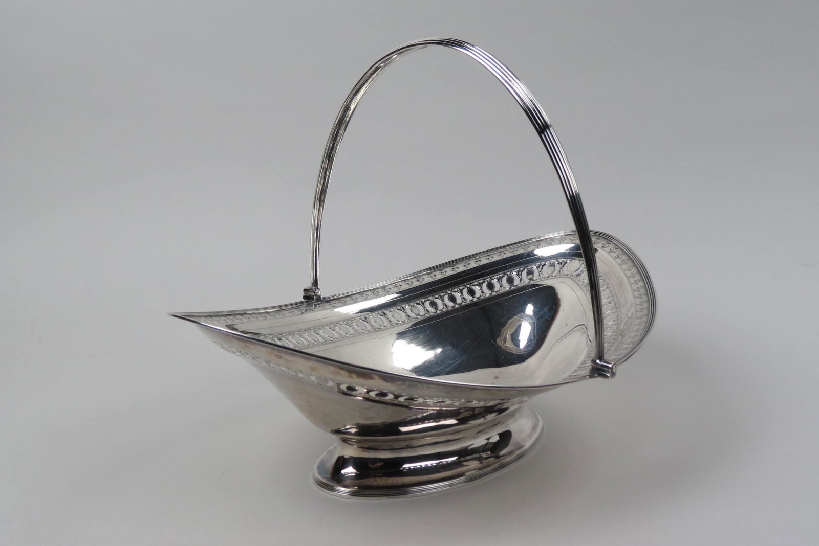 1790 English Sterling Silver Basket Centerpiece, (1 of 5)