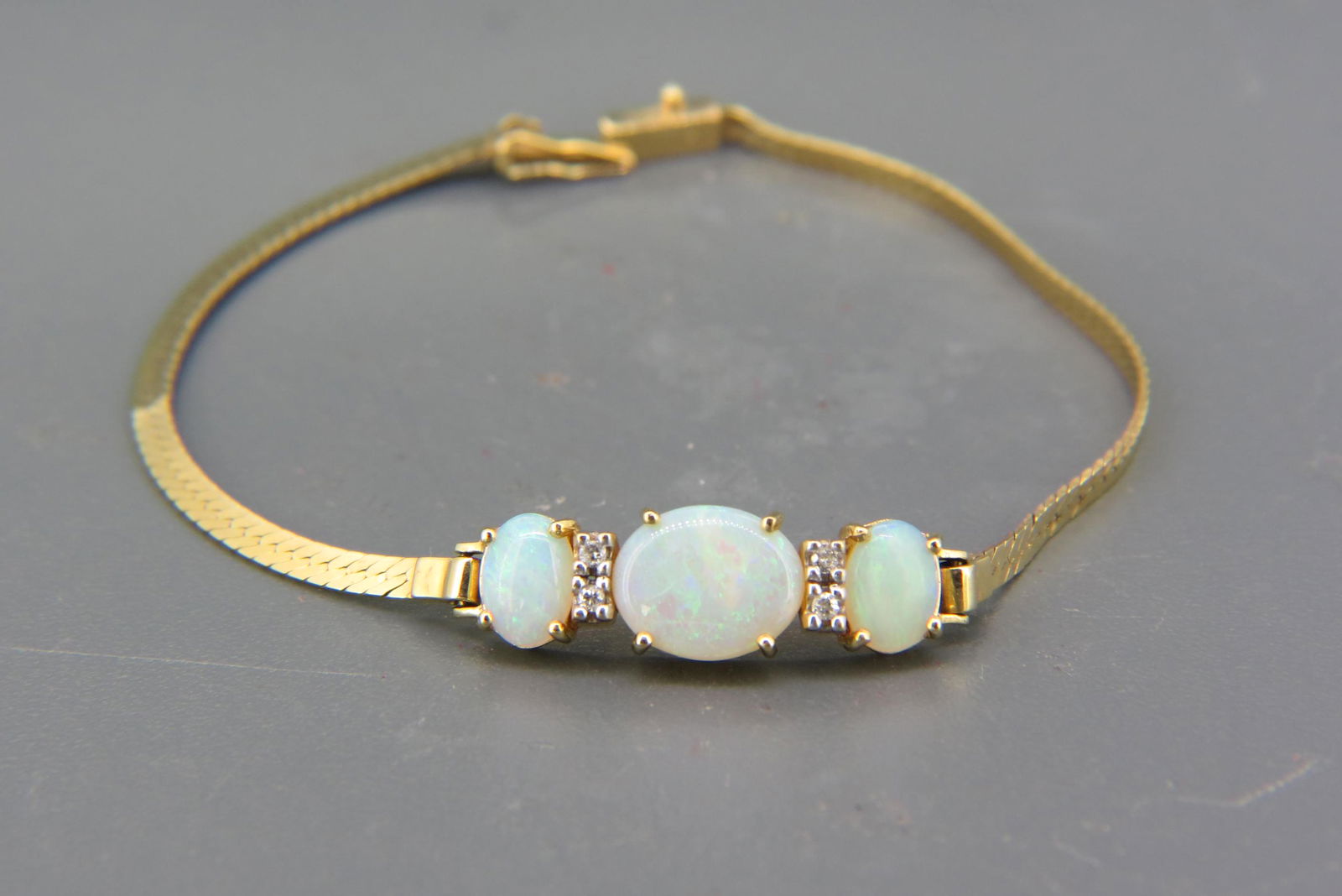 Opal & Diamond 14K Gold Bracelet, (1 of 6)