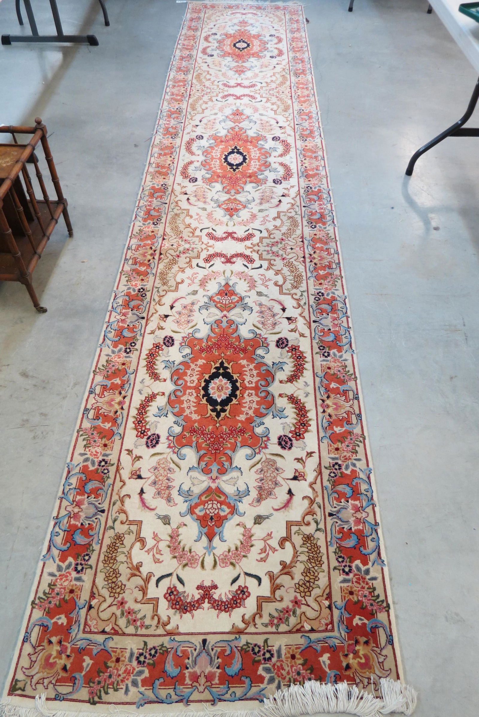 Silk Tabriz Persian Handmade Runner, (1 of 5)