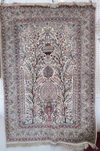 Silk Tabriz Persian Handmade Rug, Tree of Life,