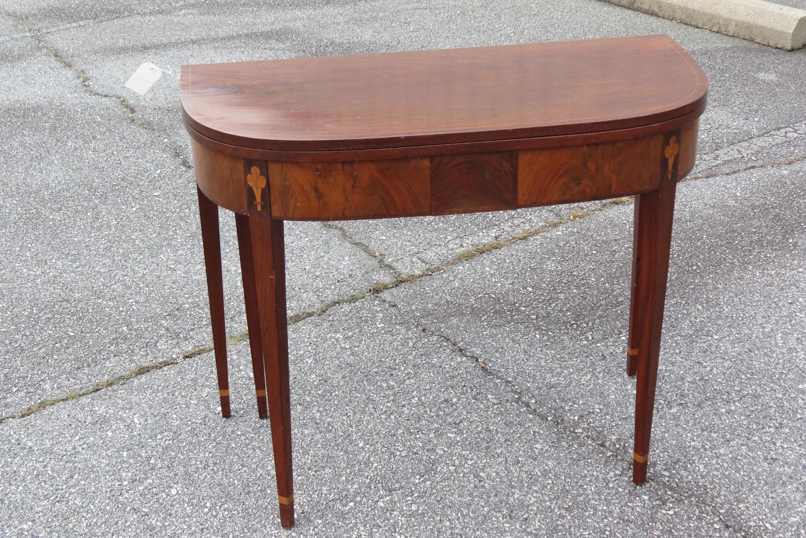Early Inlaid Mahogany Game Table, (1 of 5)