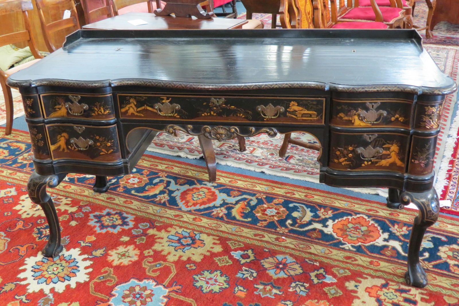 Chinese Chippendale Chinoiserie Desk, (1 of 8)