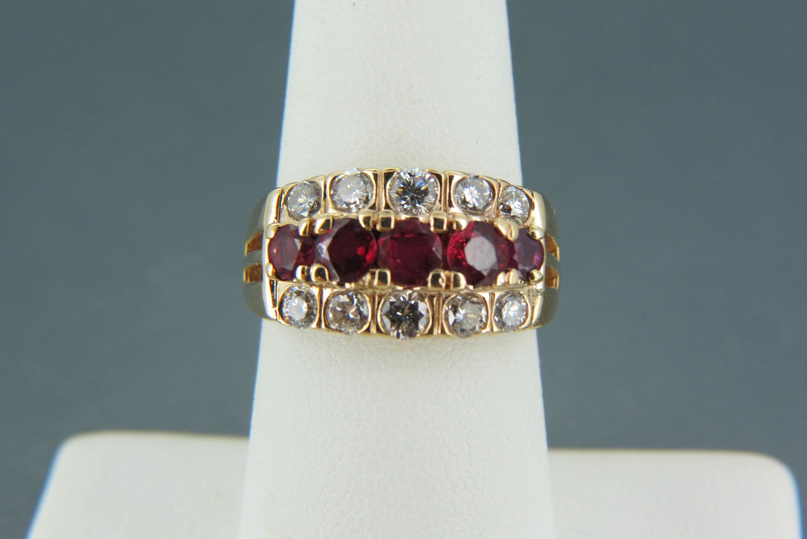 Ruby & Diamond 14K Gold Ring, (1 of 5)