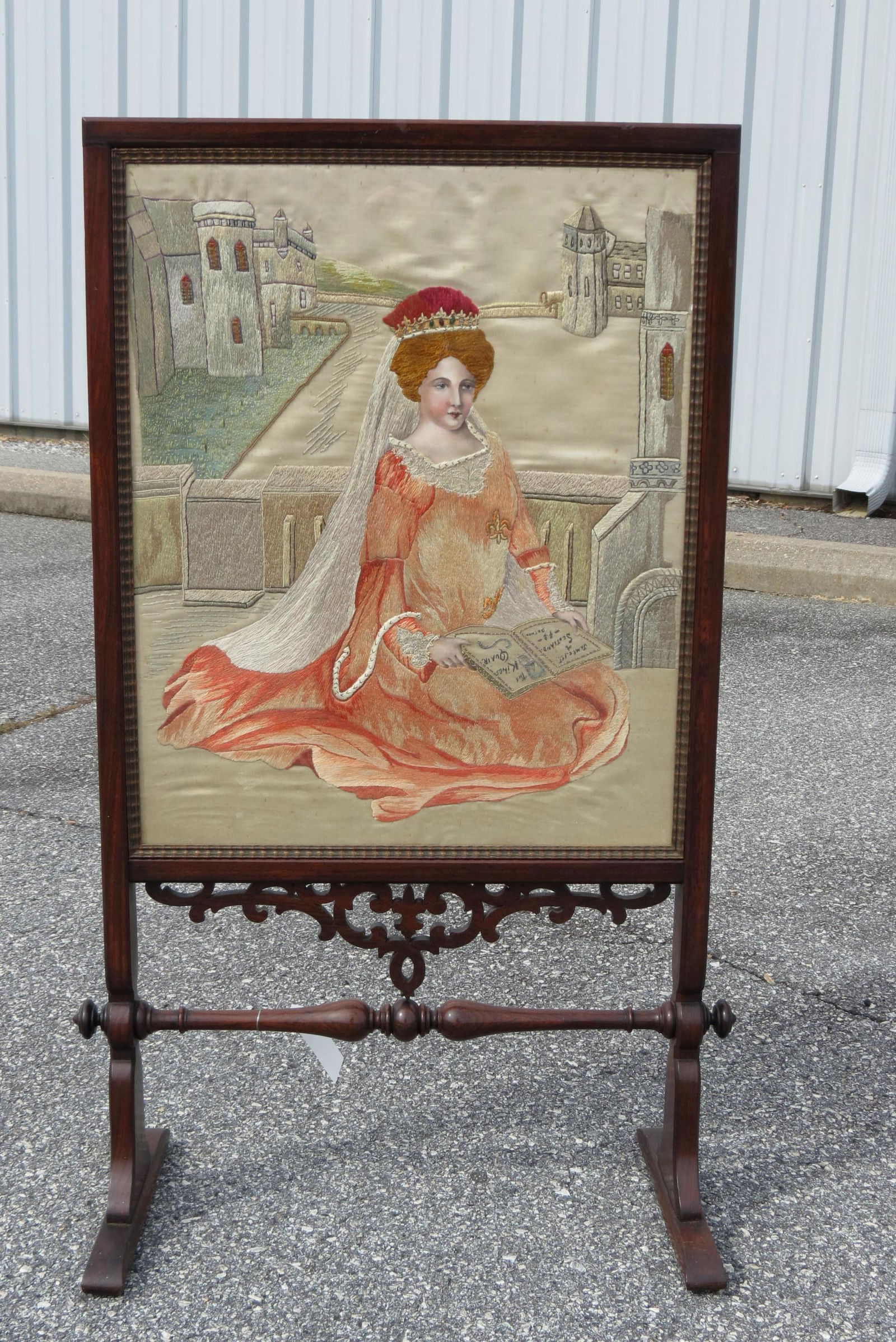 19th Century Firescreen "Mary Queen of Scots", (1 of 4)