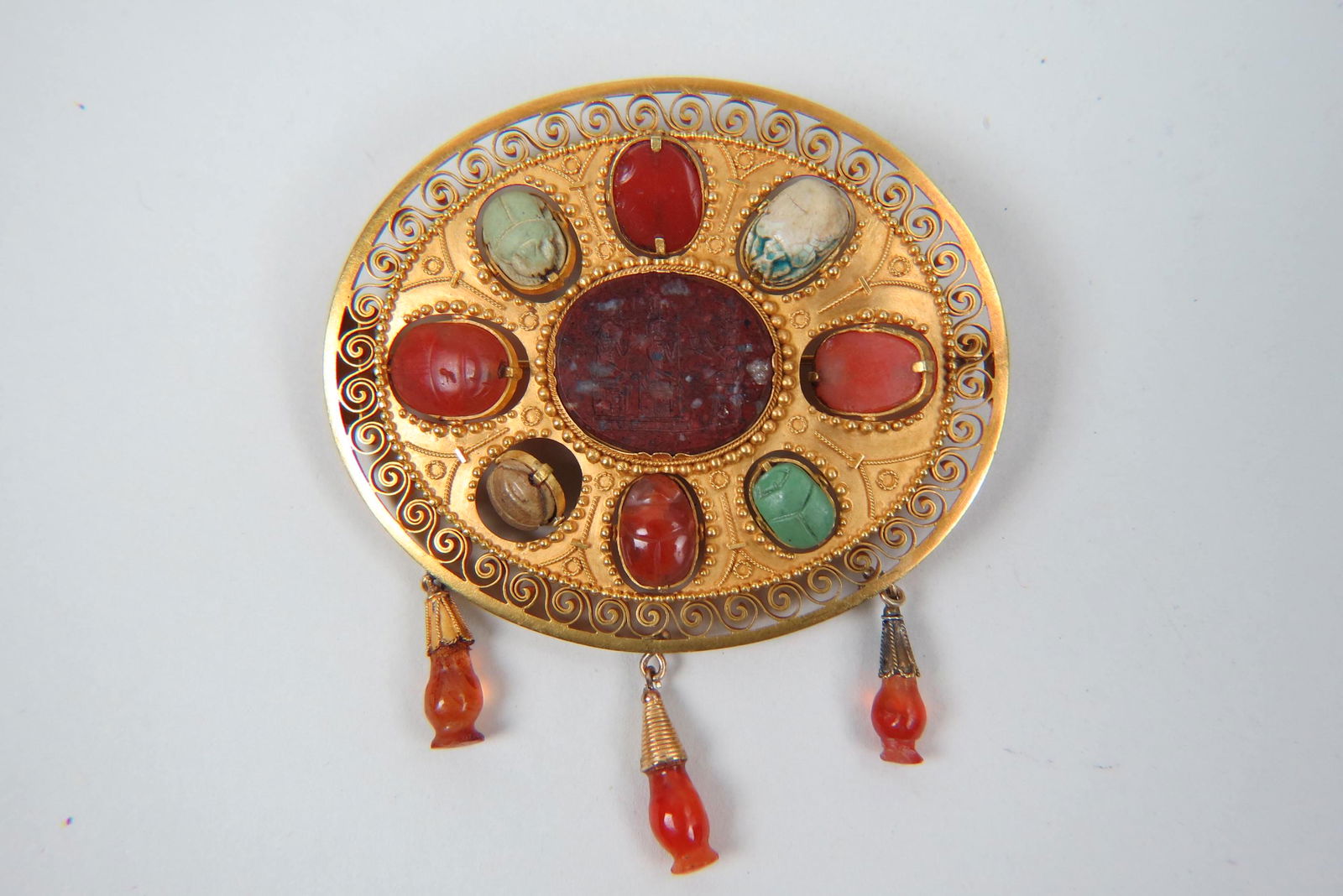 Egyptian Revival 14K Gold & Scarab Brooch, (1 of 5)