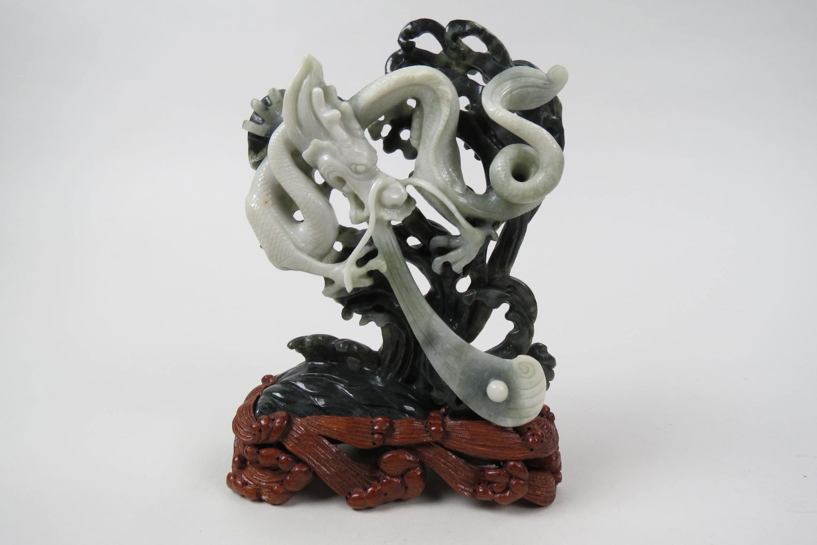 Chinese Carved Jade Figurine of a Dragon, (1 of 5)
